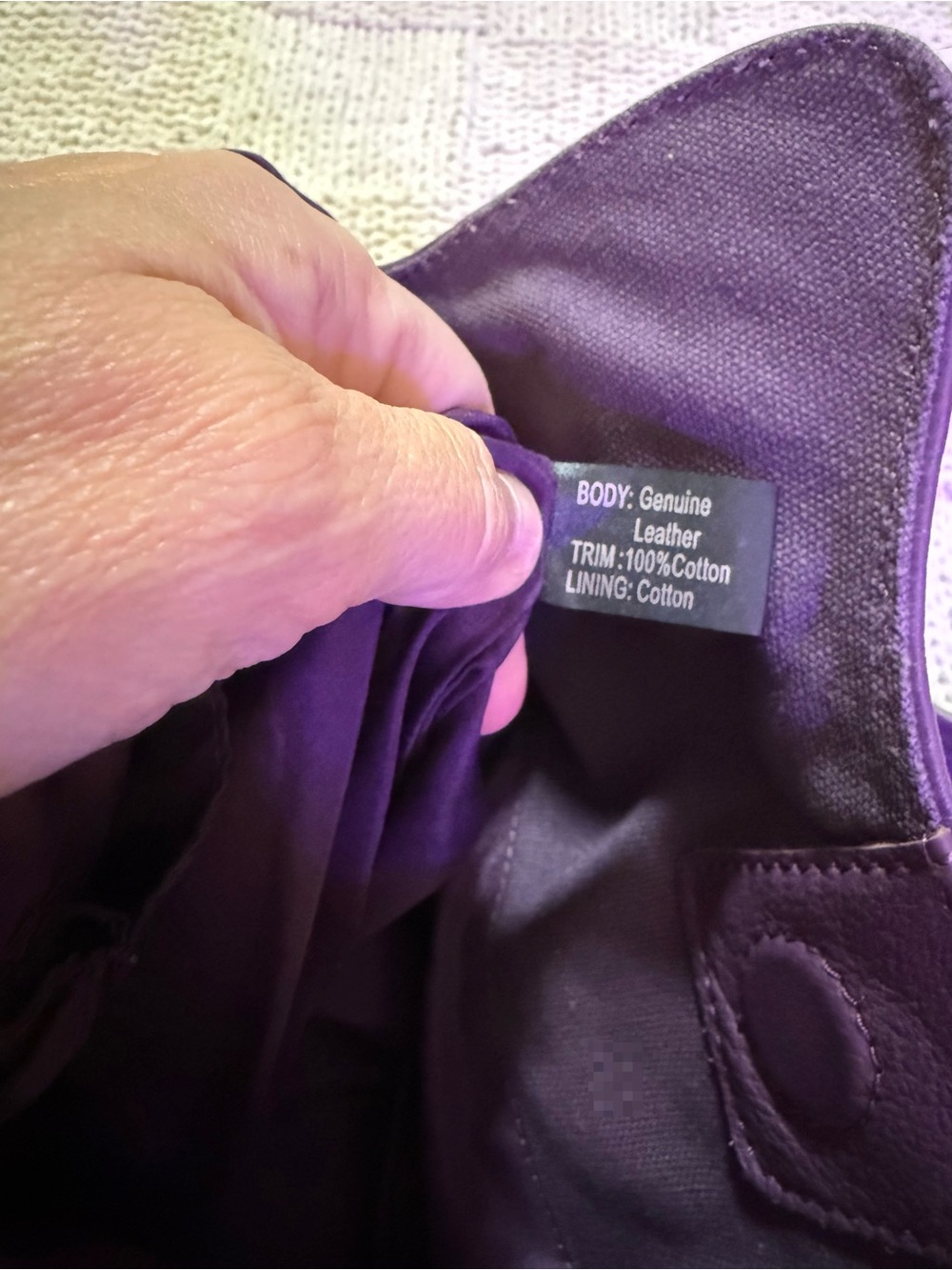 Joe’s Purple Leather Tote Bag - Picture 6 of 10